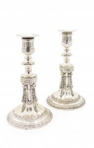 English georgian silver plate candlesticks