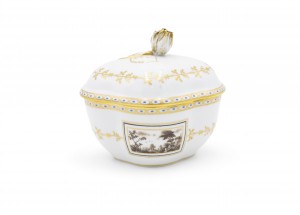 French victorian style white porcelain box
