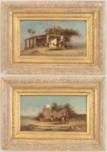 Victorian middle eastern scene oil paintings