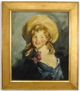Copy of ashcan style young girl portrait