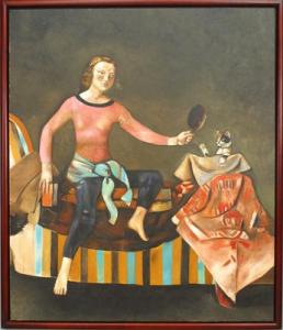 Copy of a young girl and kitten painting