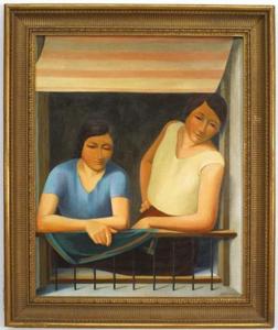 Copy of two girls at a window portrait