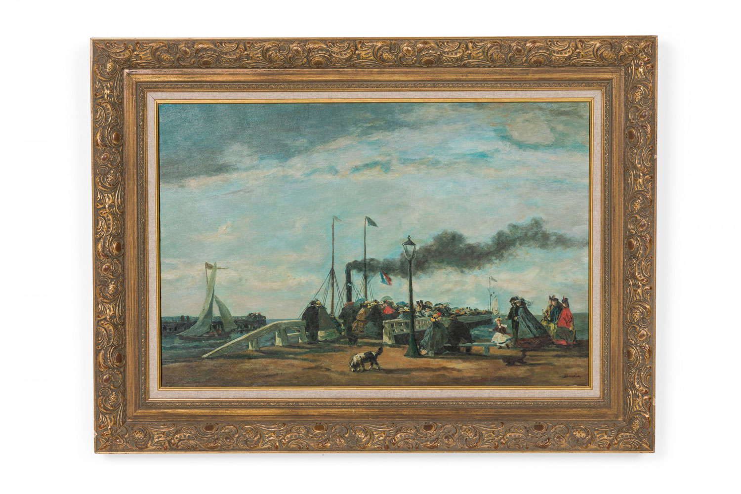 Copy of pier at trouville seaside painting