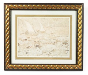 Copy of fishing boats near saintes maries painting