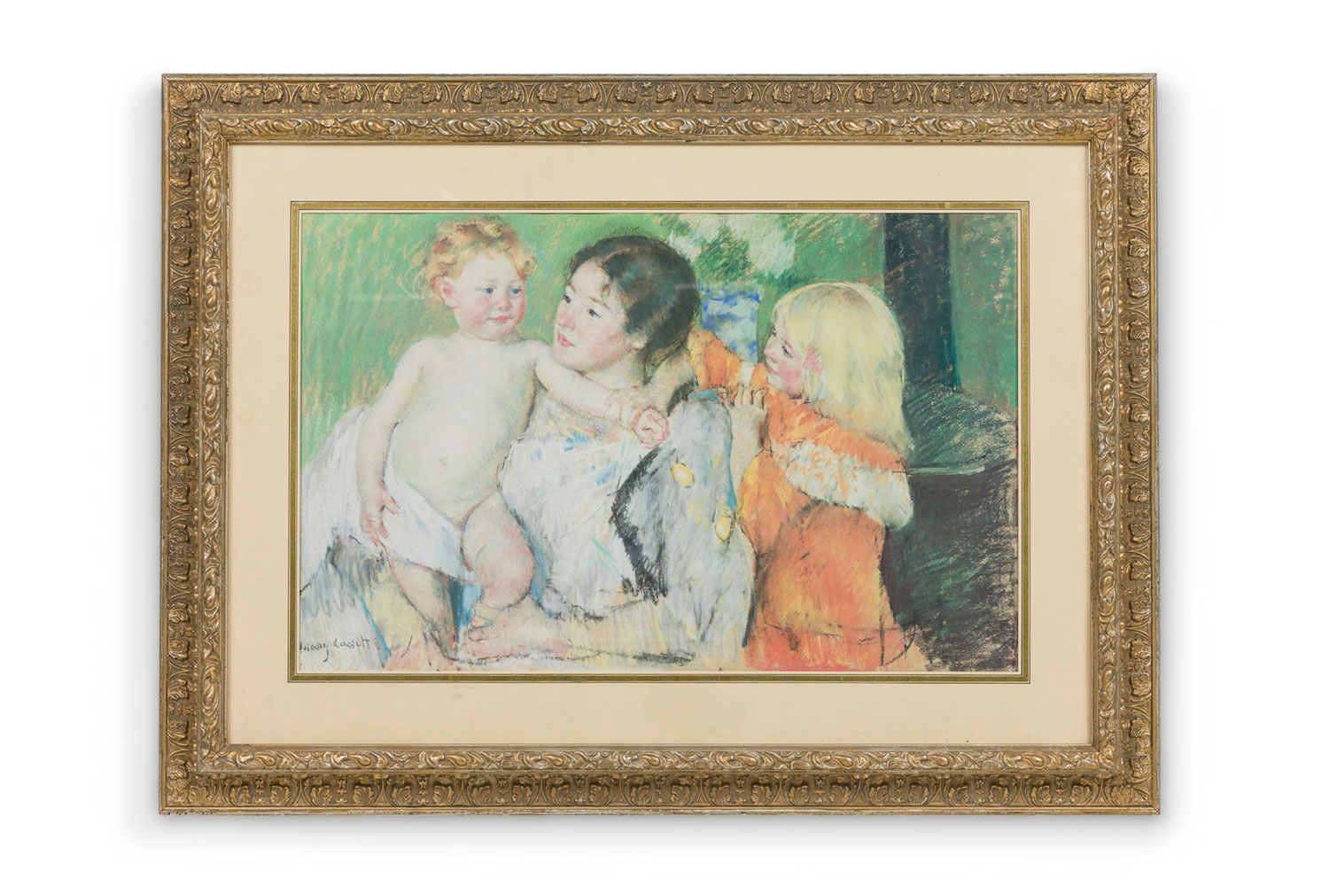 Copy of pastel portrait with mother and children