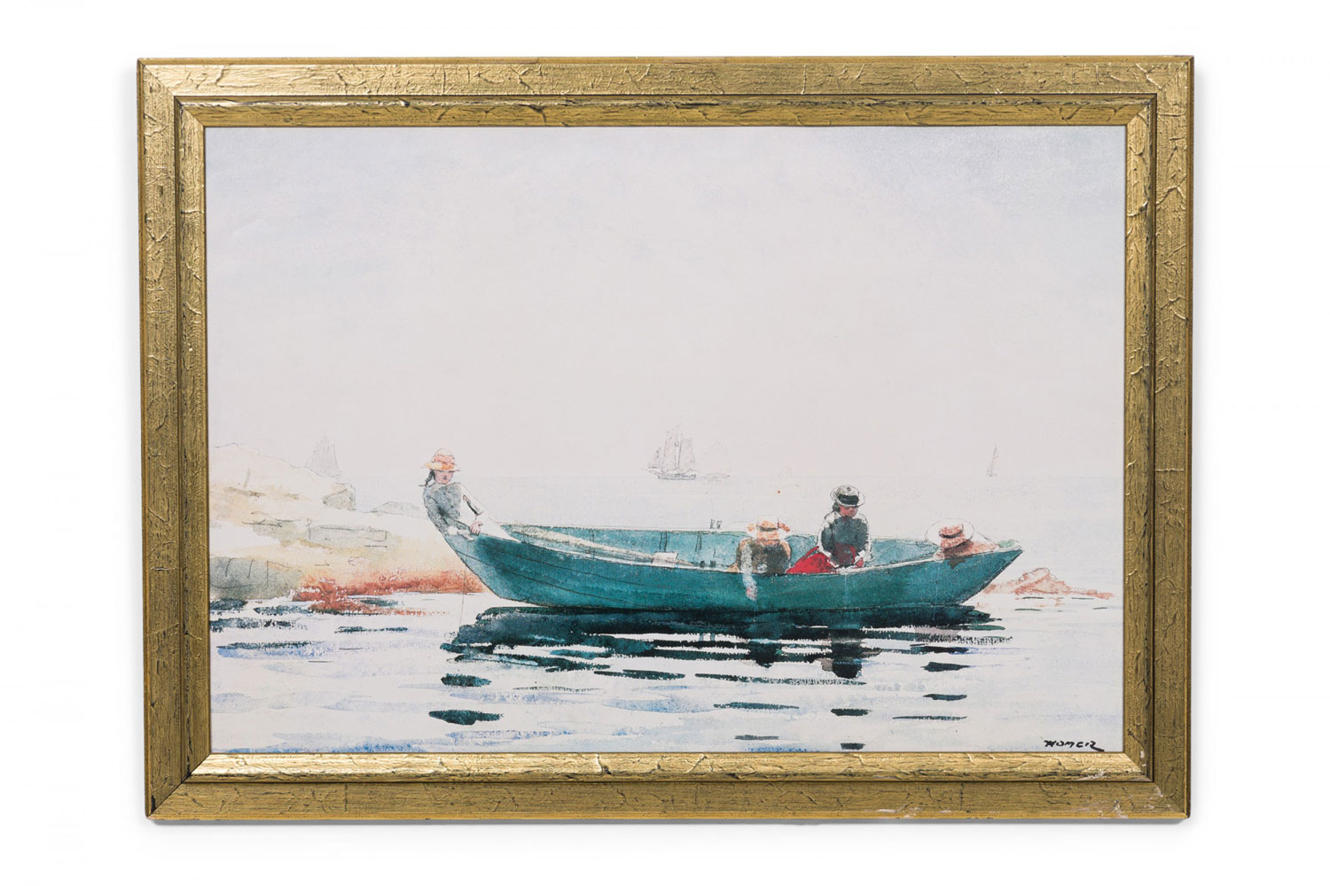 Copy of fishing rowboat seascape painting