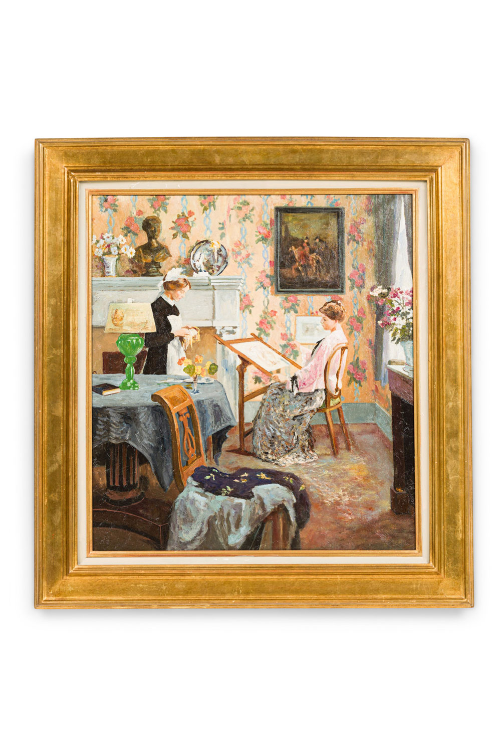 Copy of painting showing woman drawing