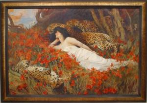 Copy of wardle painting of woman in the woods