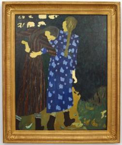 Copy of vuillard painting young girls walking