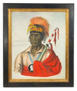 Copy of indian with a red white stick portrait