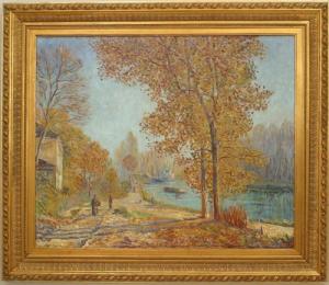 Copy of landscape edge of the canal in autumn