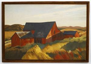 Copy of landscape with a large red barn