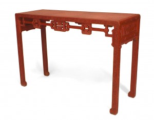 Chinese red cinnabar console table