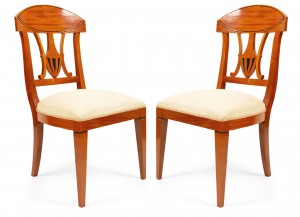 Biedermeier mahogany side chairs 1