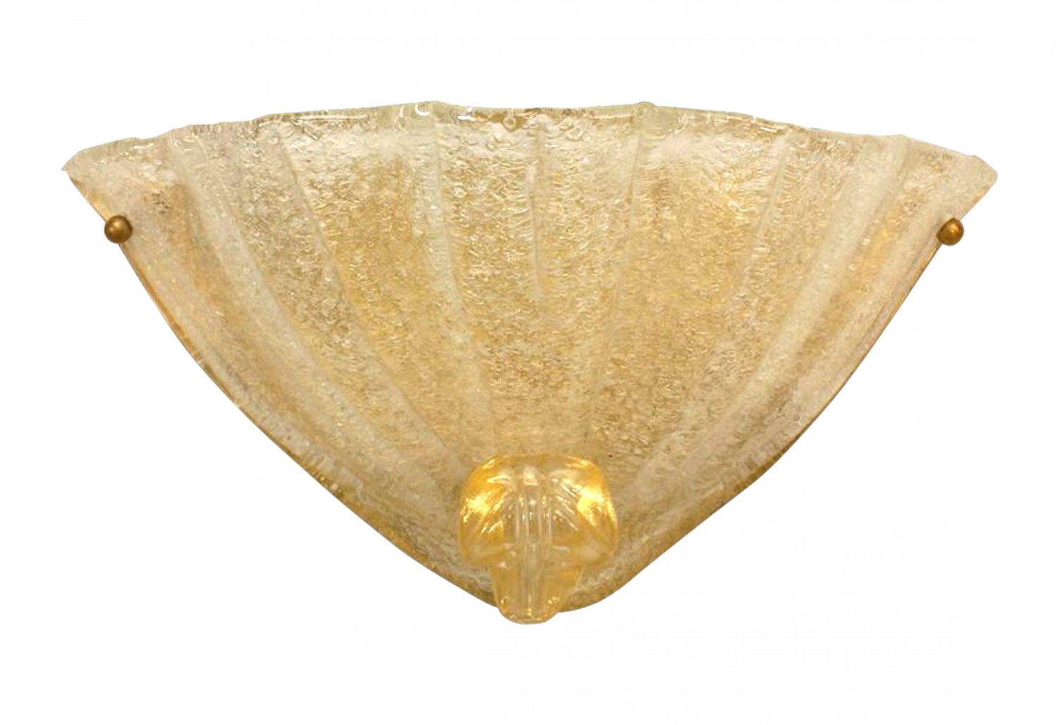 Pair of italian venetian murano gold glass wall sconces 1