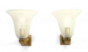 Italian Mid Century murano glass wall sconces 3