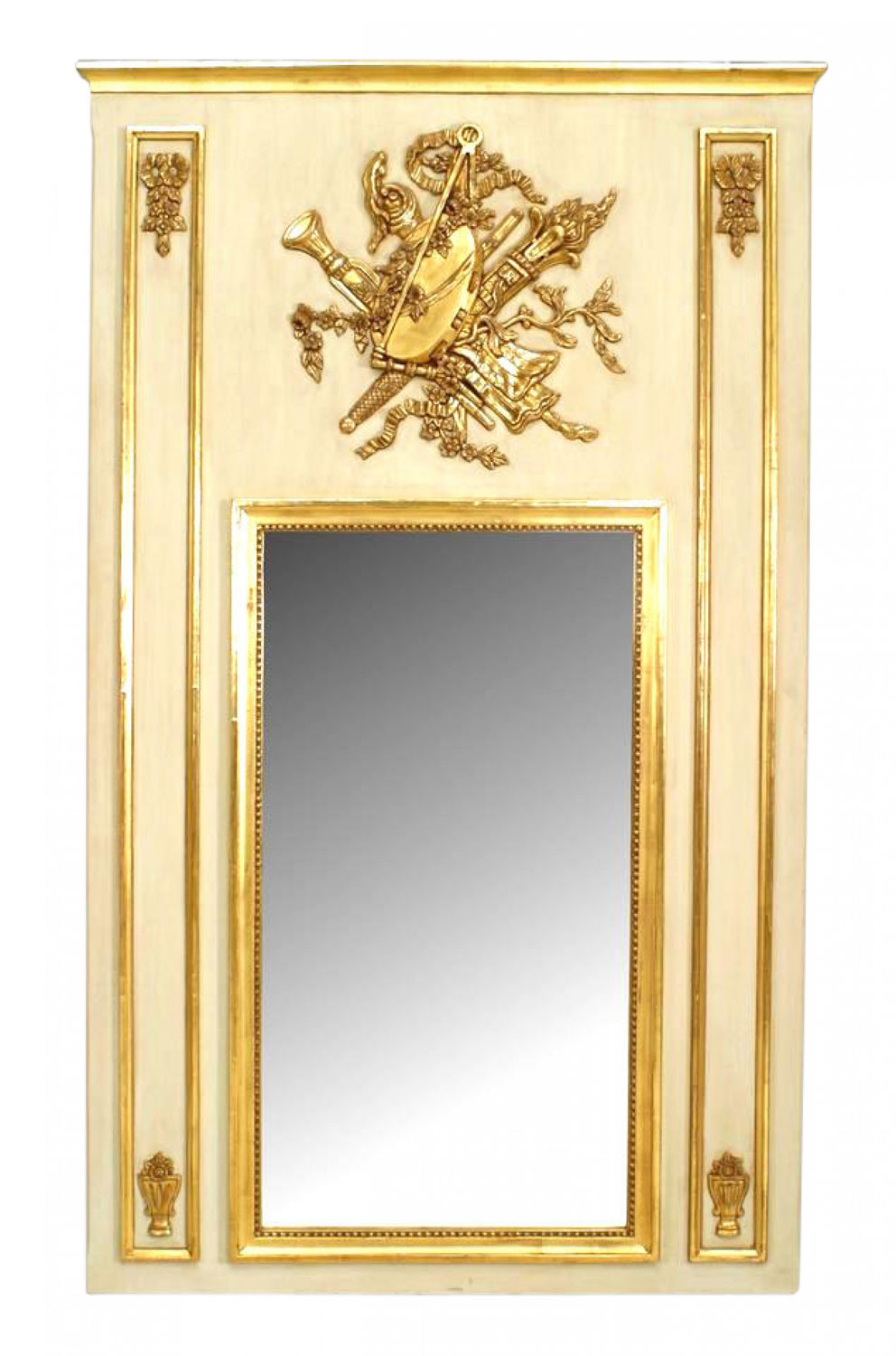 Louis xvi painted trumeau wall mirror 7