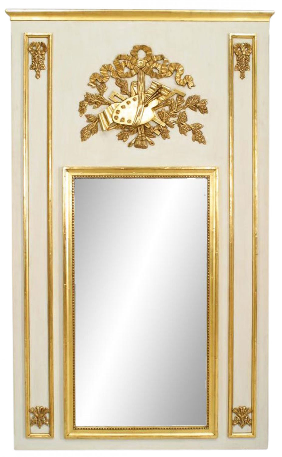 Louis xvi painted trumeau wall mirror 9