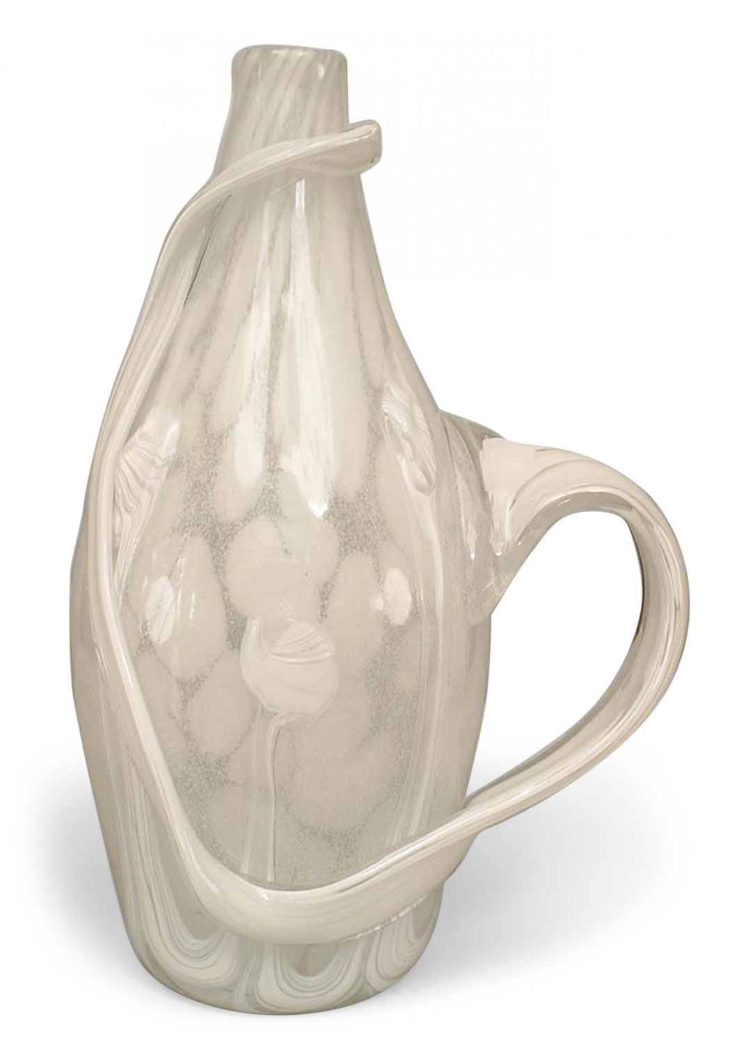 French post war gambier white glass vase 1