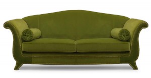Italian green velvet settee