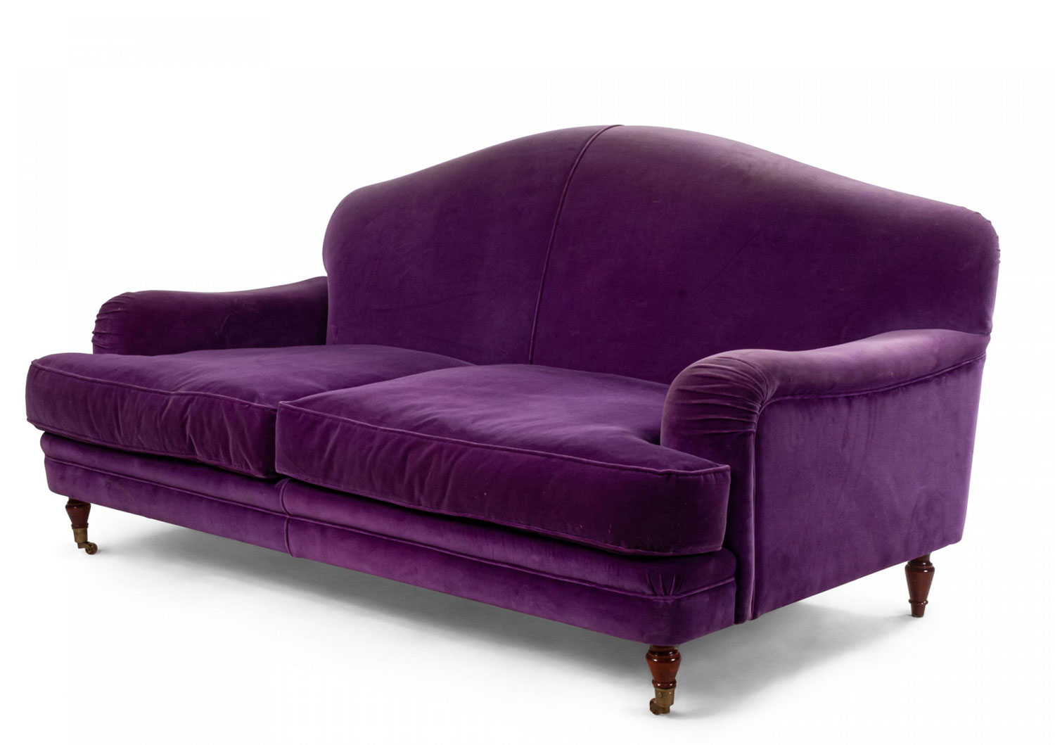 English victorian purple velvet loveseat