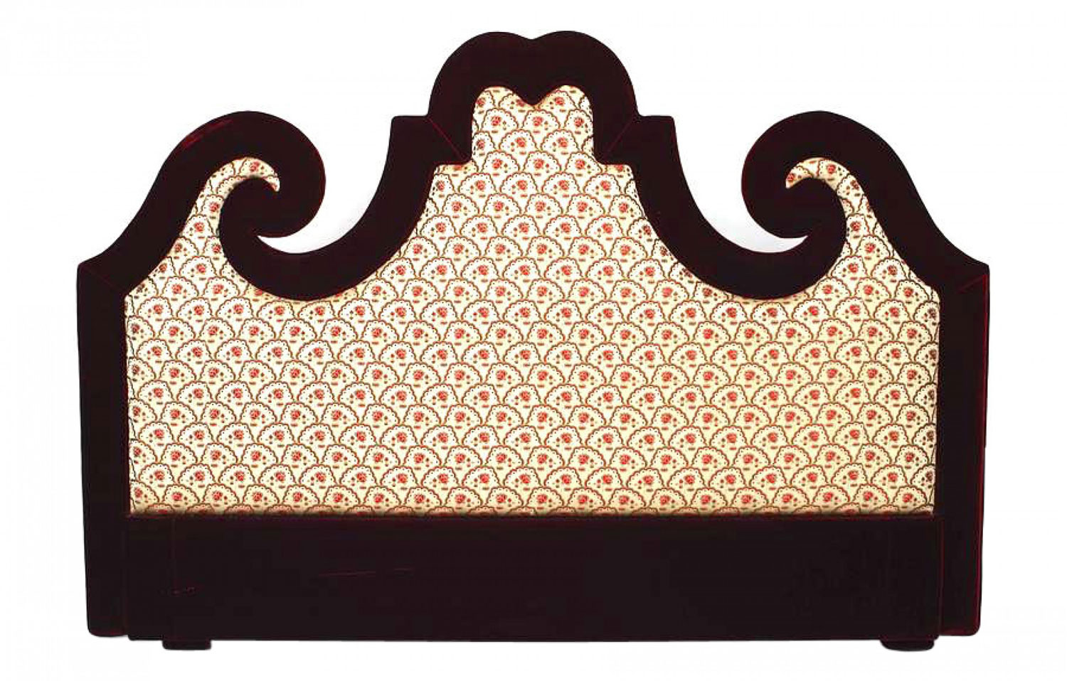 French victorian damask upholstered king headboard 1