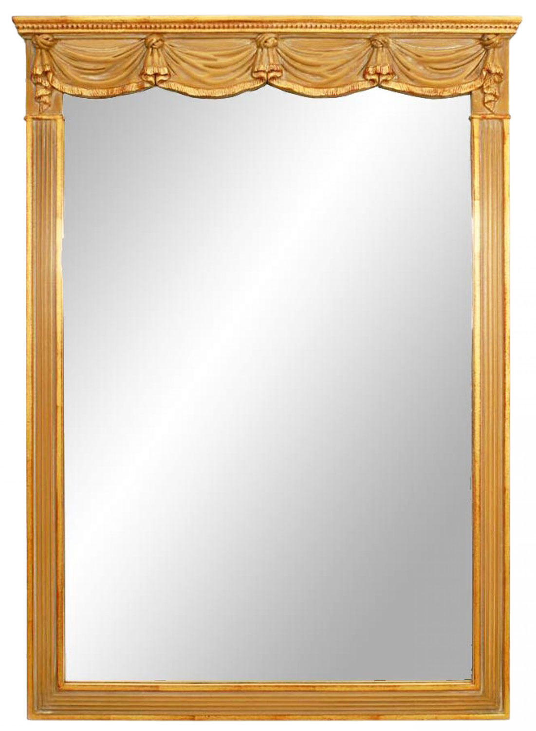 Italian neoclassic style beige drape wall mirror 1