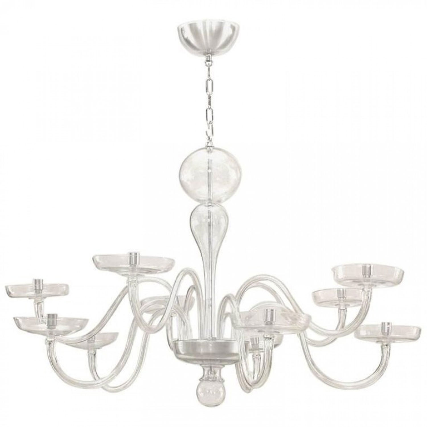 Italian murano Clear Glass Scroll chandelier