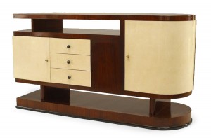 Italian walnut parchment sideboard