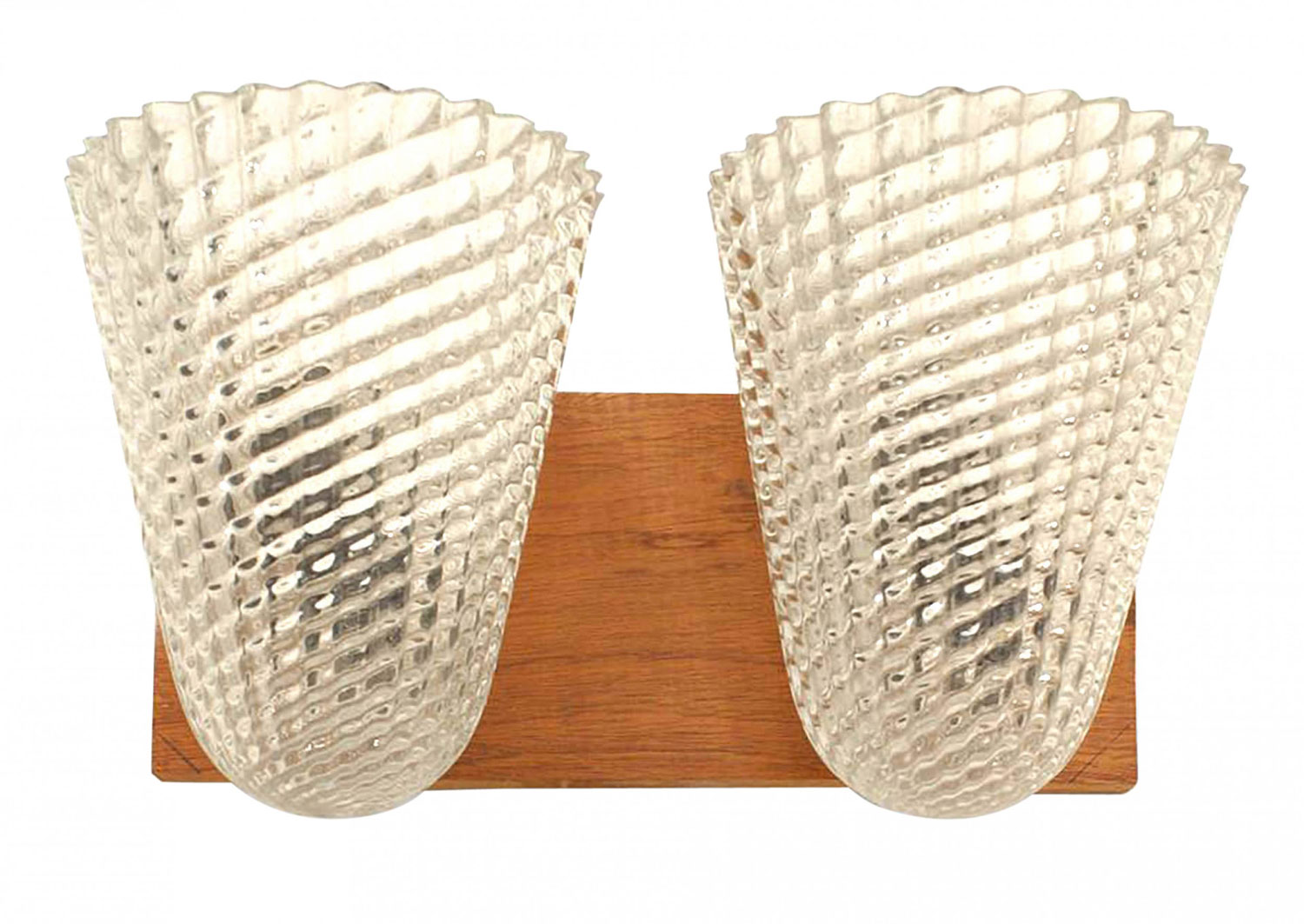 Pair of italian murano pallotton crystal wall sconces