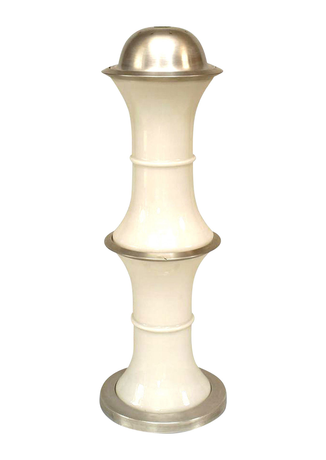 Italian mid century glass and aluminum floor lamp