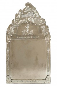 Italian murano etched glass wall mirrors 1