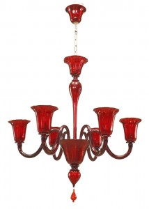 Venetian murano ruby red glass chandeliers 1