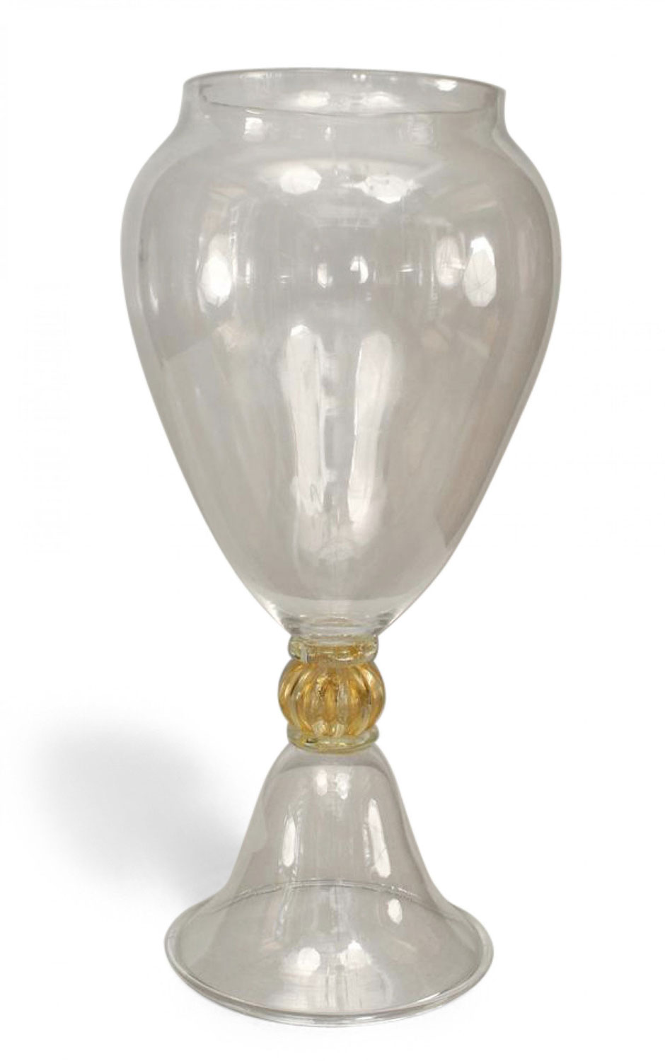 Italian venetian murano glass lemon jar