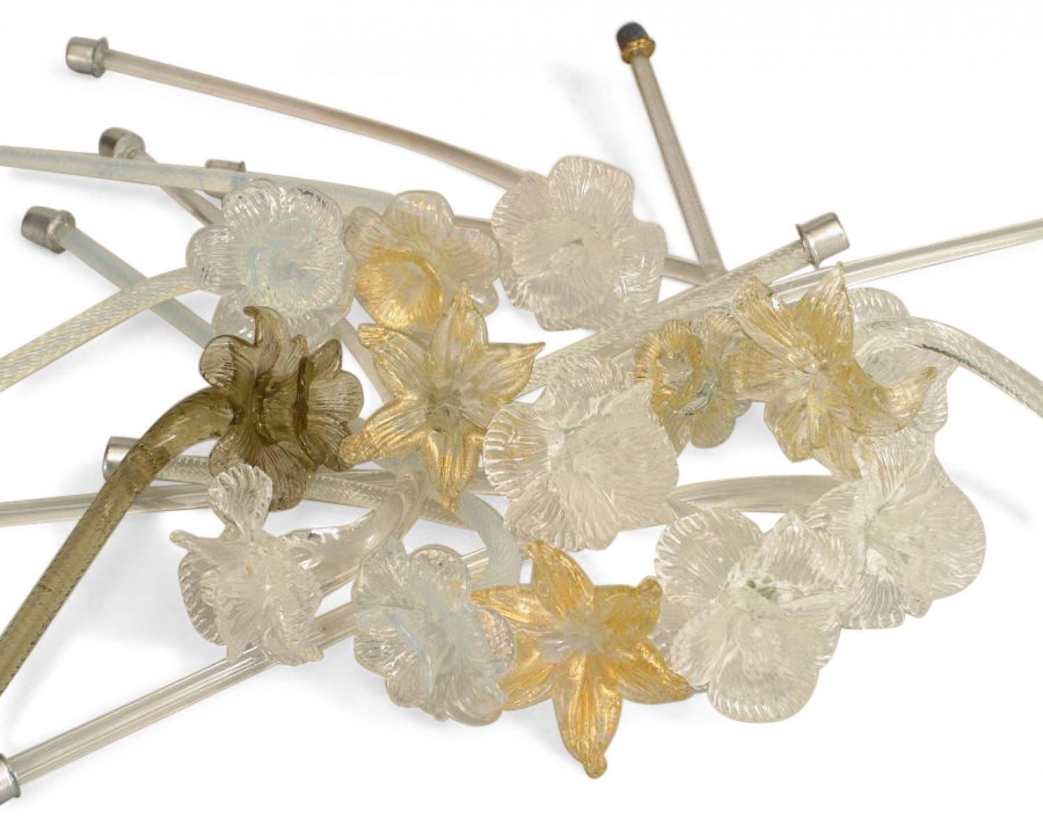 Mid century italian murano glass flowers 1