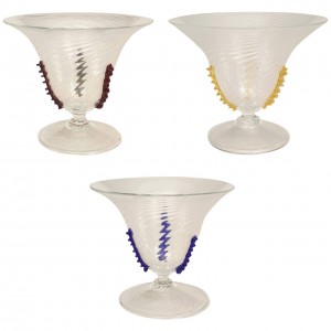 Italian venetian murano swirl glass compotes 1