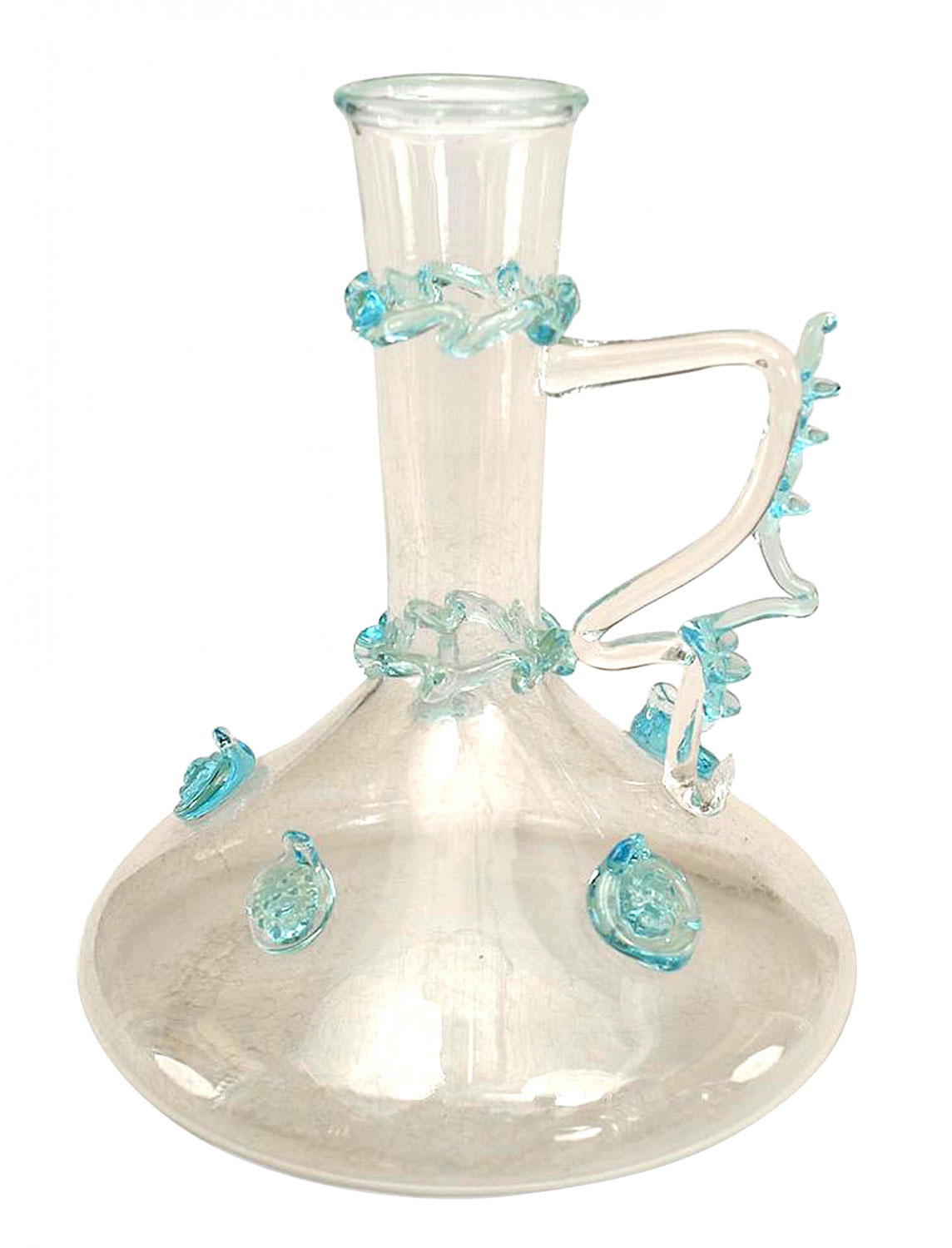 Italian venetian murano glass bud vase teal