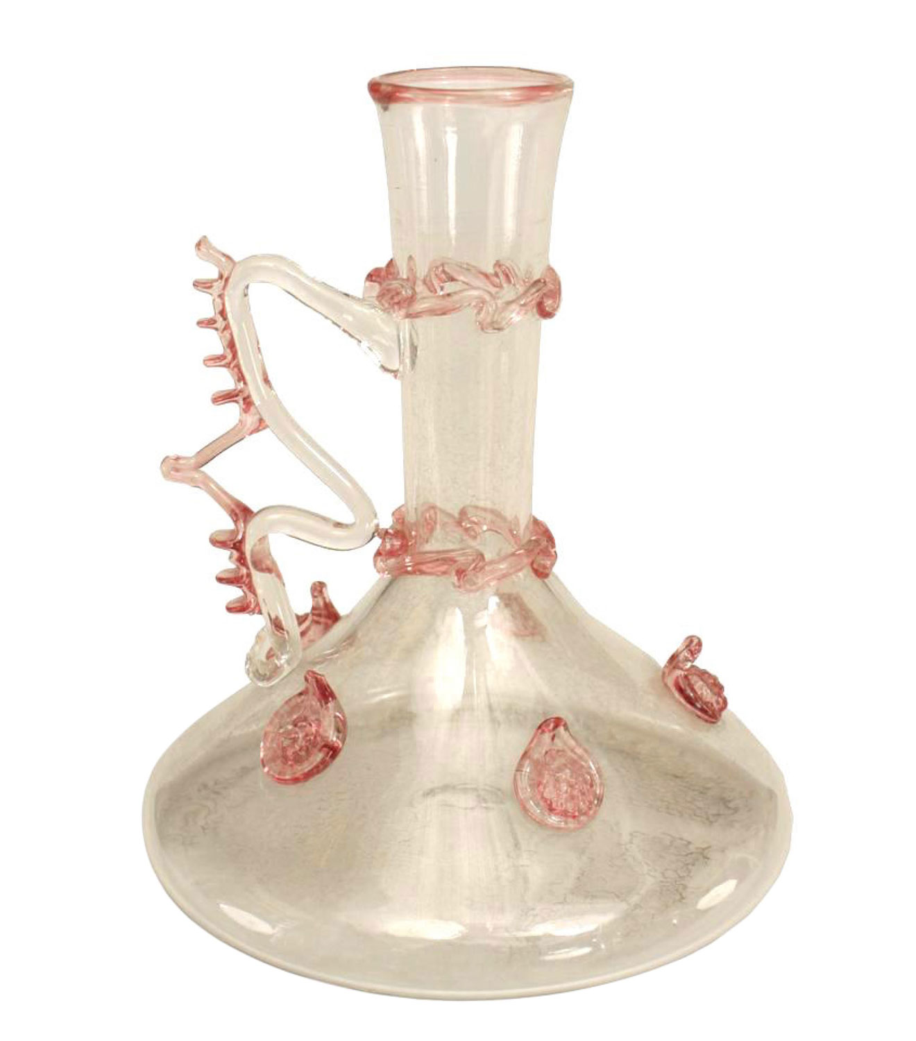 Italian venetian murano glass bud vase pink