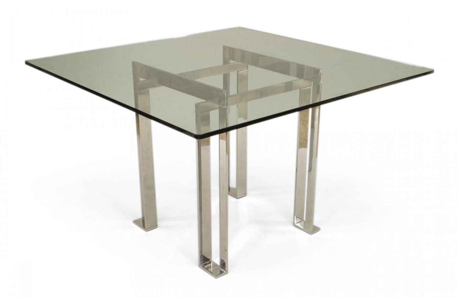 Italian post war design metal and glass table 1