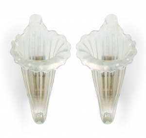 Italian murano iridescent glass Cornucopia wall sconces 2