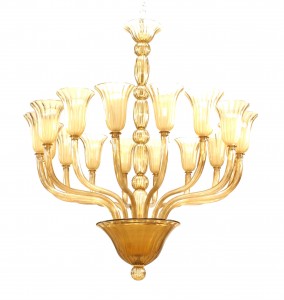 Italian venetian murano amber glass chandelier 4