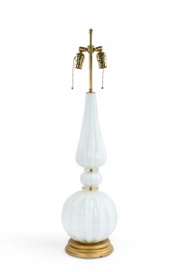 Italian murano white gold dusted glass table lamp 1