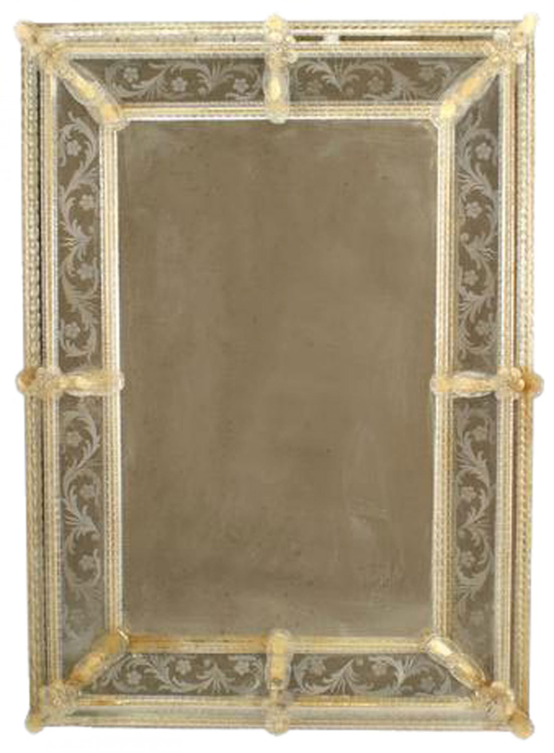 Italian venetian murano etched wall mirror