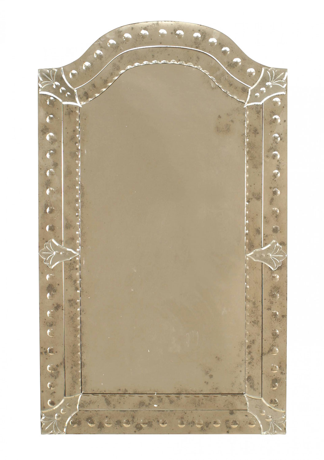 Italian venetian murano wall mirrors with dotted glass panels 1