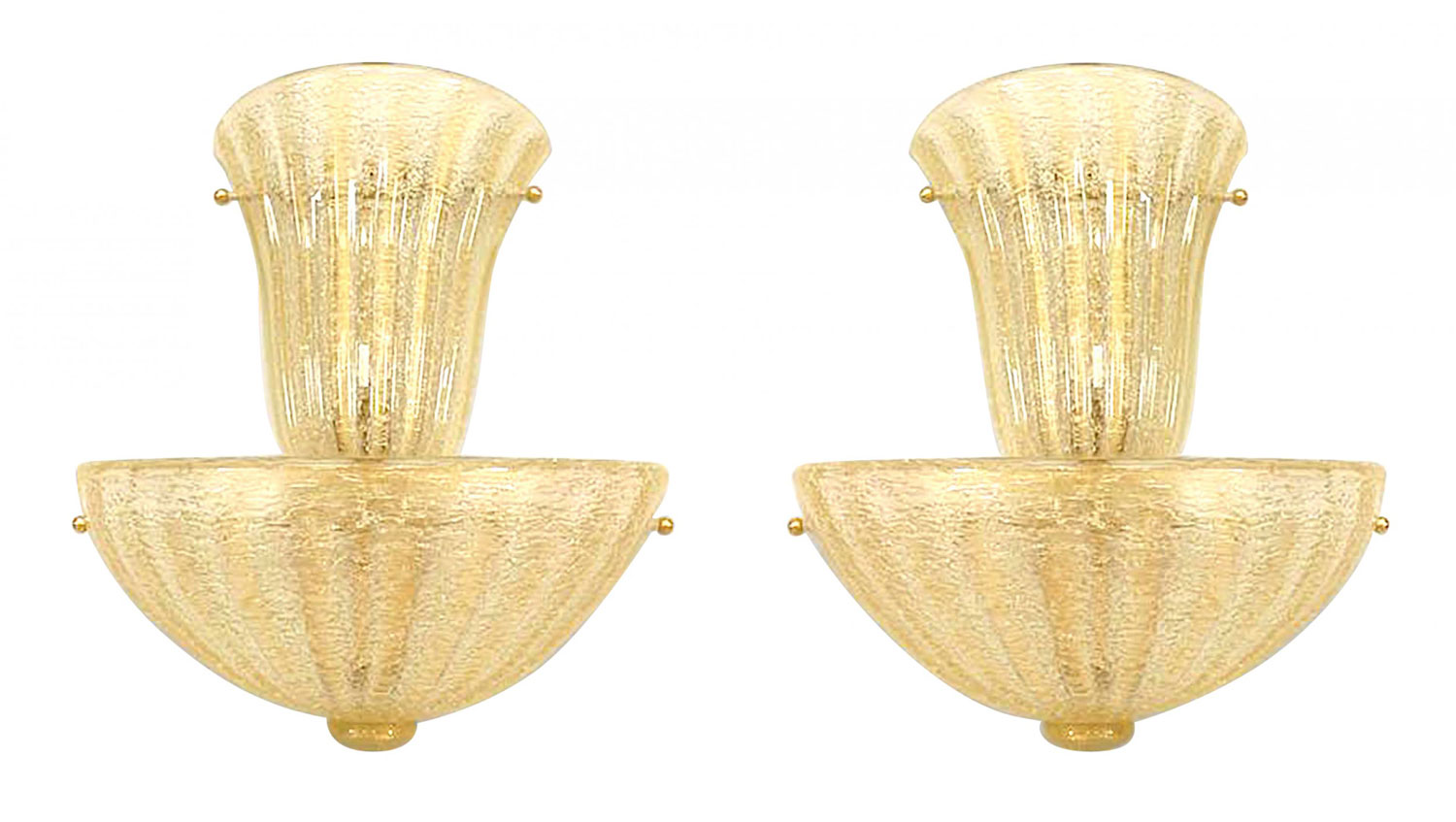 Italian Venetian murano rugiada glass wall sconces 1