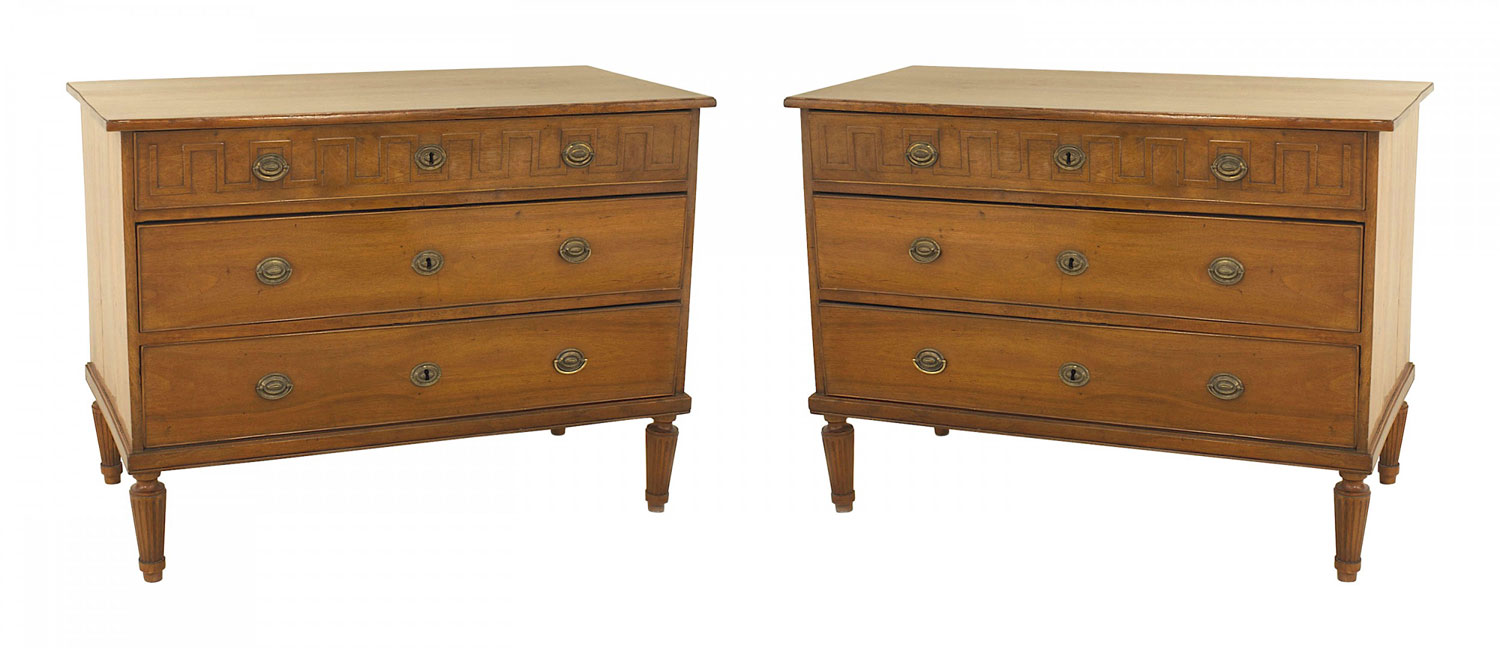 Italian neo classic fruitwood chests