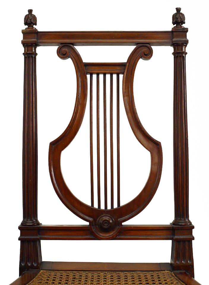 French victorian walnut lyre music stand