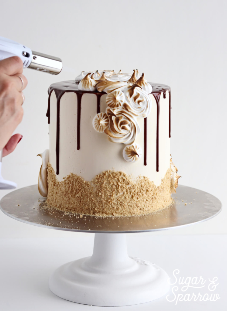 S'mores Cake With Toasted Marshmallow Buttercream Sugar & Sparrow