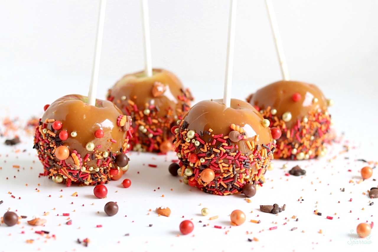 How To Make Sprinkled Caramel Apples Sugar & Sparrow