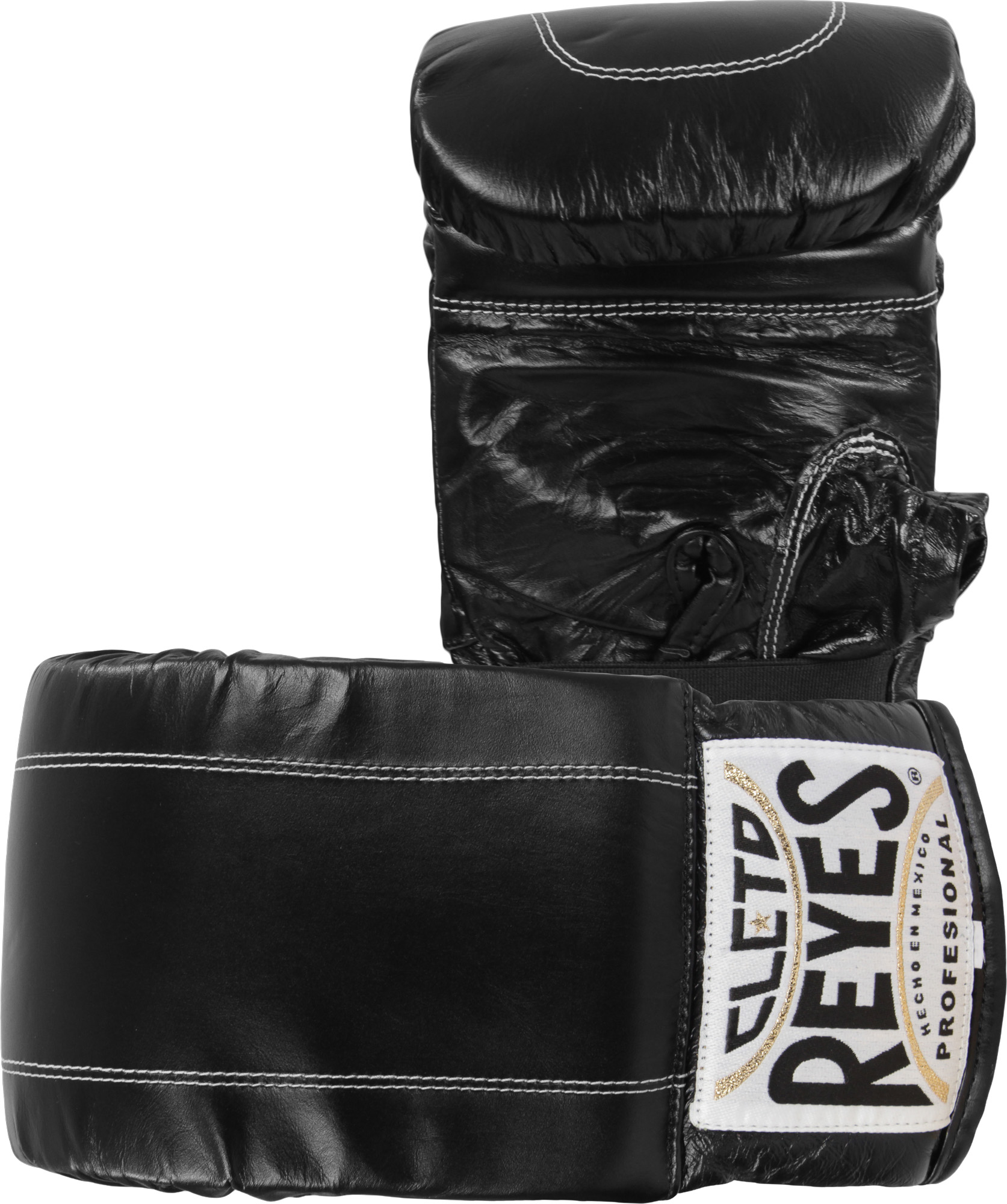 Cleto Reyes Leather Boxing Bag Gloves with Hook and Loop Closure Black